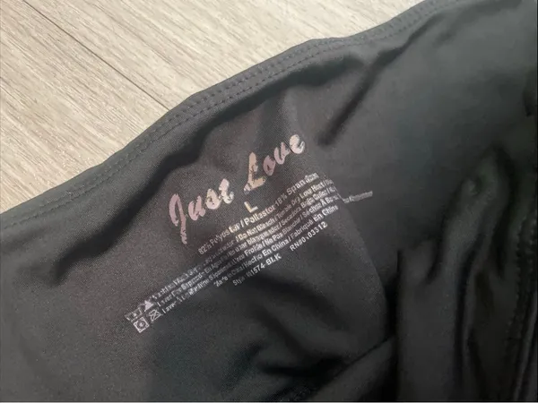 Just Love Black Active Capri Leggings with Subtle Pink Logo - Image 2