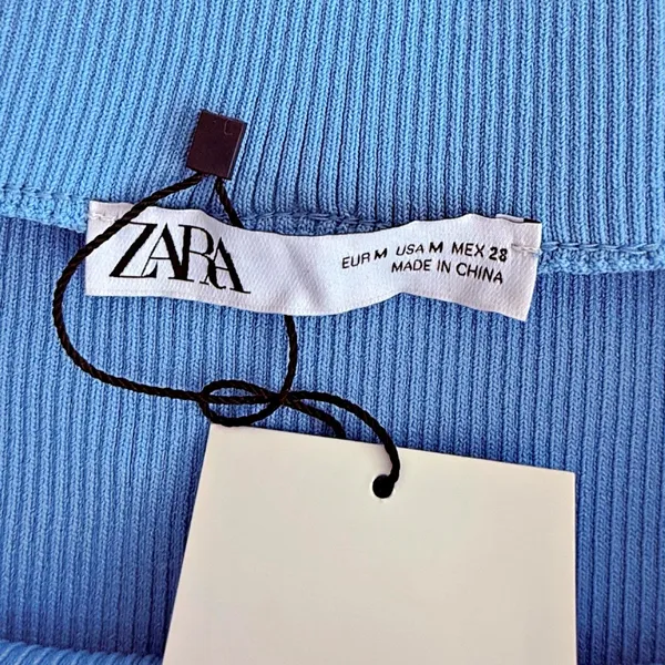 Zara Sky Blue Ribbed Knit Mini Skirt NWT Summer - Image 4