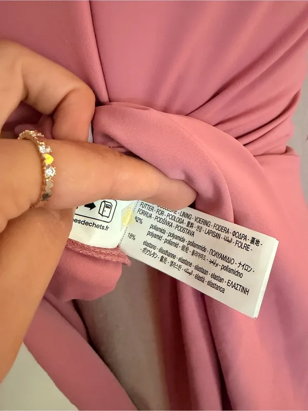 Zara Dusty Pink Asymmetrical Off-Shoulder Dress - Image 7