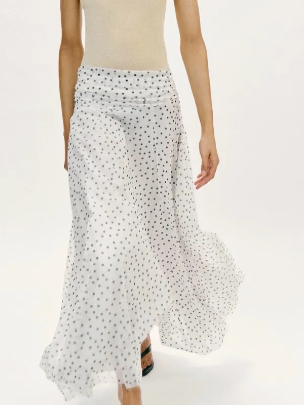 Nwt Zara Long Polka Dot Skirt Size S - Image 2