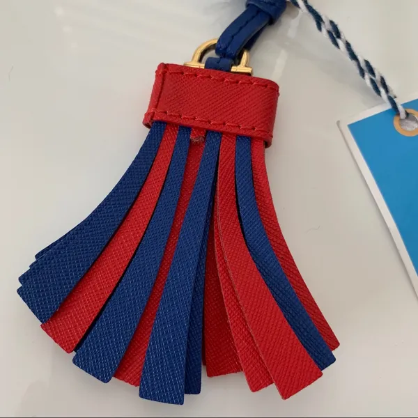 NWT drake james Leather Pom Pom‎ bag chArm key fob - Image 4