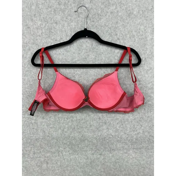 Victorias Secret 36B Sexy Red Lace/Pink Floral Lace Plunge Underwire Bra - Image 6