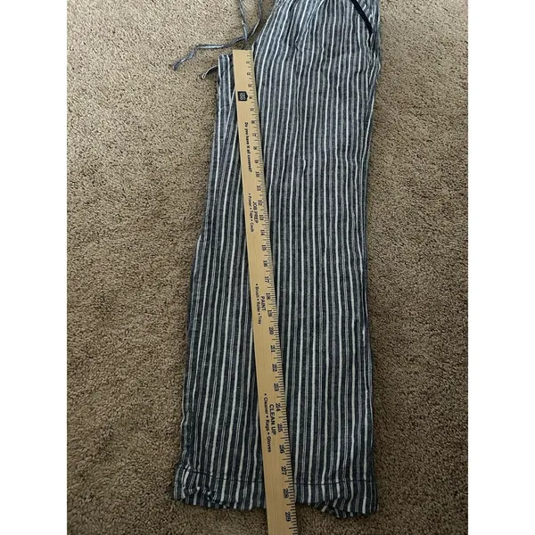 Briggs Linen Blend Striped Wide Leg Pants Size Medium Coastal Beachy Boho - Image 7