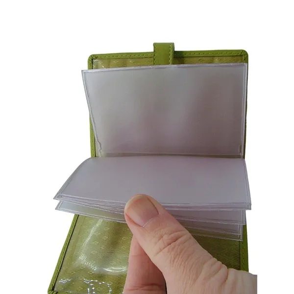 Genuine Leather Card ID Holder Photos Small Wallet Lime Green 4x3" Pocket Wallet - Image 5