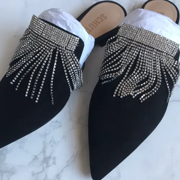 Shultz Eliora Rhinestone Fringe Mules size 7 NEW - Image 6