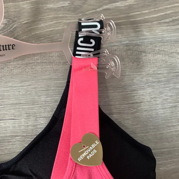 NWT Logo 2 Piece Hot Pink & Black Sports Bra Set - Image 5