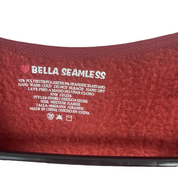Bella Seamless Women's Size Medium Rust Orange Shapewear‎ Long Sleeve Top - Image 4