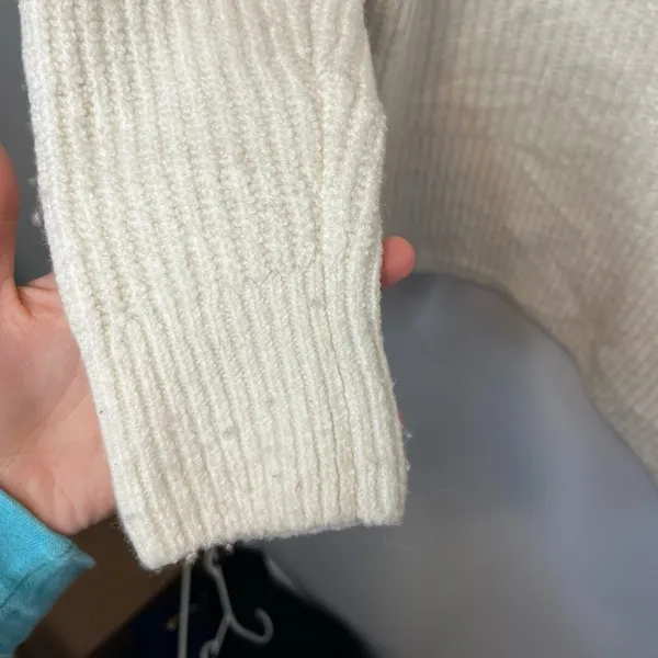 Madewell Mercer Ivory Thick Knit Wool Blend Turtleneck Sweater Sz S - Image 13