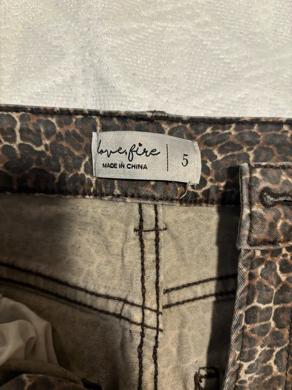 Love, Fire Leopard Print Jeans - Image 2