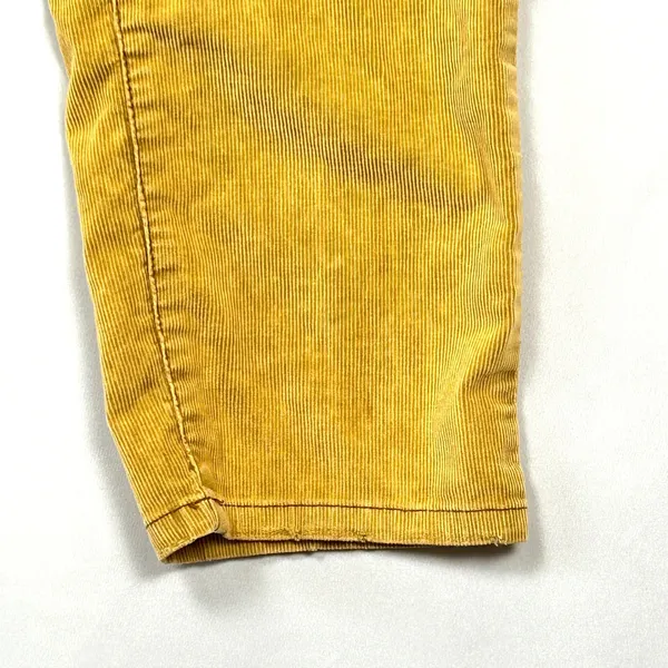 Free People Corduroy Overalls‎ Womens 29 Straight Leg Distressed Mustard Yellow - Image 6