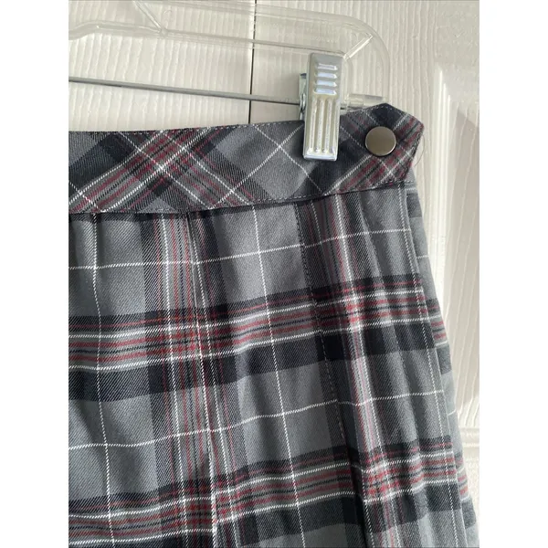 Beetlejuice Plaid Pleated Skort Womens Size S Grey Red Goth Schoolcore Academia - Image 5