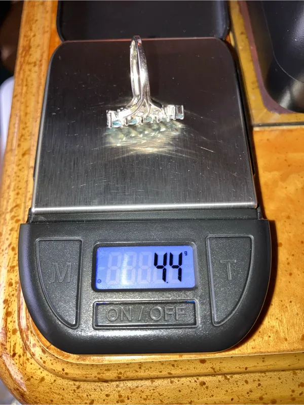 Natural Aquamarine Sterling Silver Ring Size 7.75 - Image 10