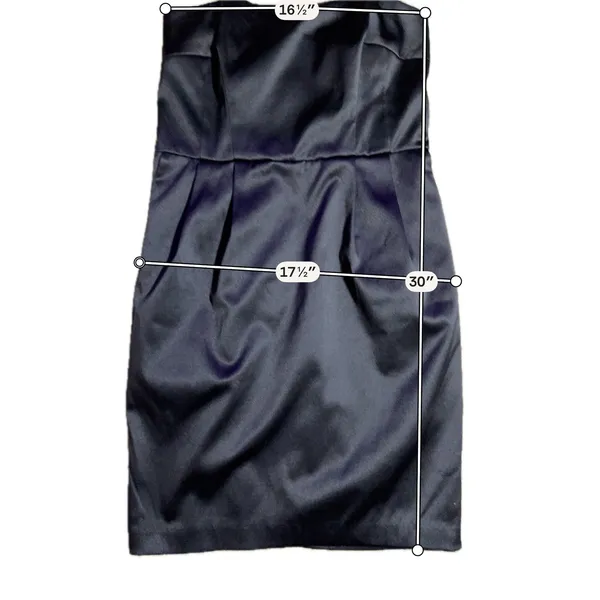 Express Design Studio Womens Black Satin Strapless Cocktail Dress Size 6‎ Mini - Image 3