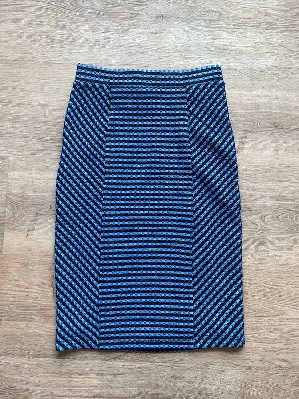 Maeve by Anthropologie Blue Black Textured Knit Pencil Skirt Size XS - Image 6