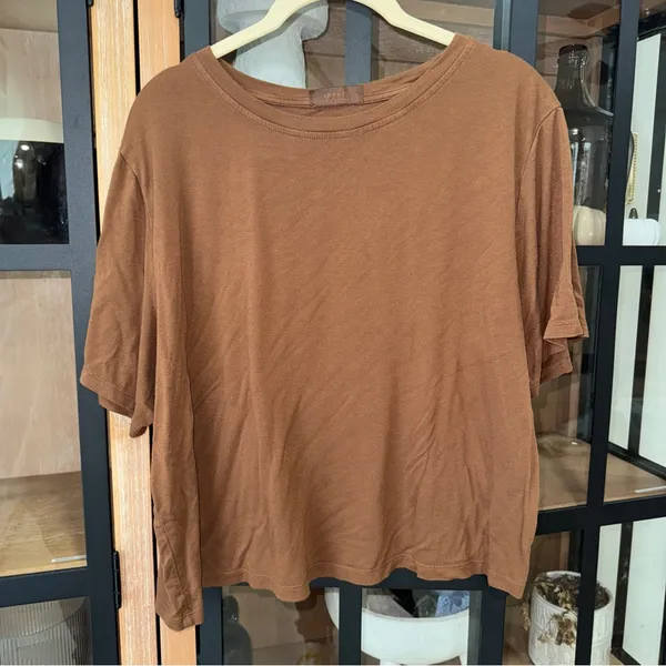 Nuuds cropped tee crewneck rayon short sleeve tshirt clay cooling pajamas lounge - Image 7