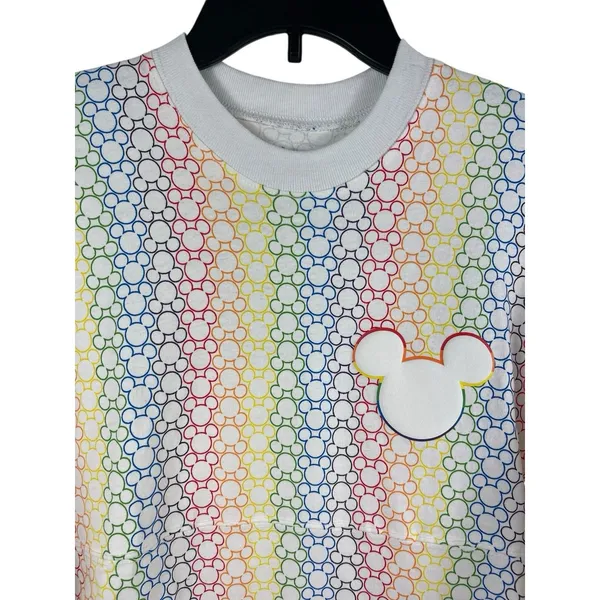 Disney Parks Mickey Mouse Rainbow Spirit Jersey Women’s S Top Short Sleeve NWT - Image 2