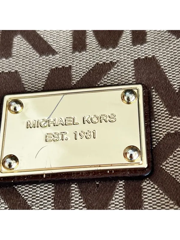 Michael Kors Women's Brown and Cream Shoulder Bag #260125 - Image 2