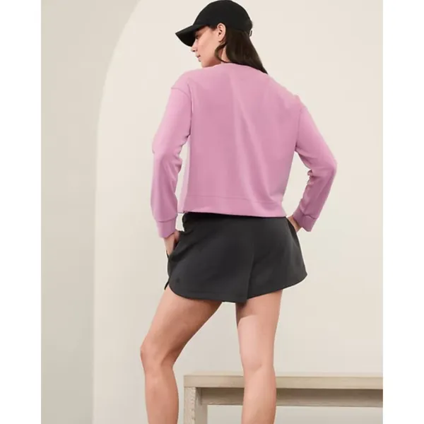 Athleta L Seasoft Crewneck Sweatshirt Lotus Pink Large - Image 5