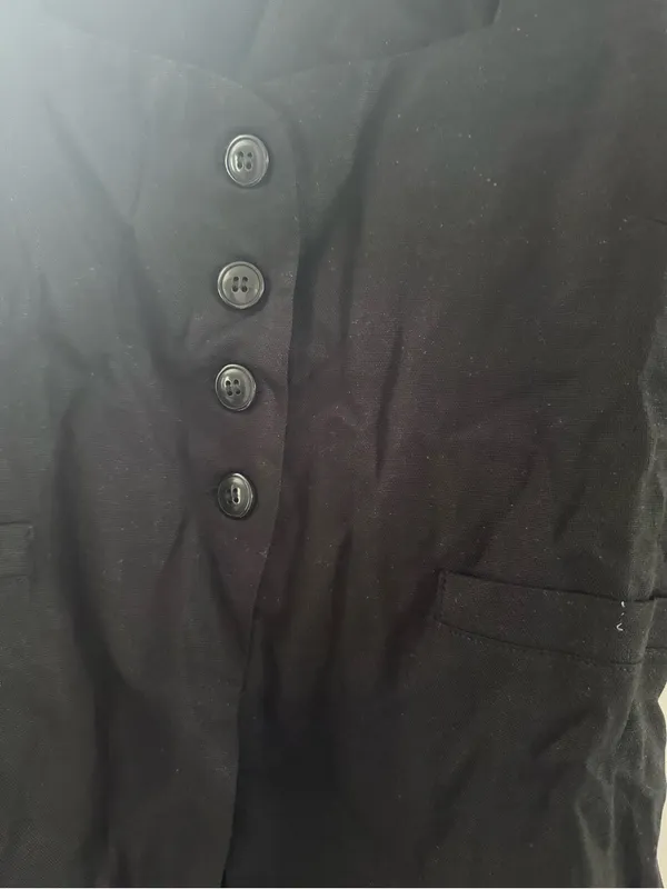 Zenana NWOT Black Square Neck Split Front Button Front Tie Back Vest - Image 4