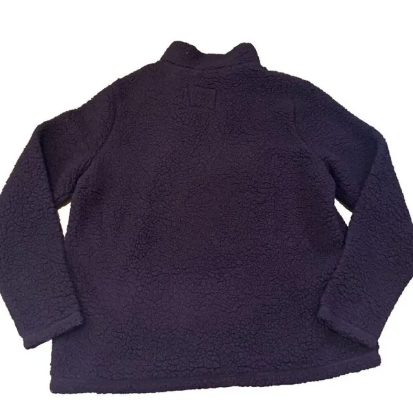 Abercrombie & Fitch Sweater Women's XL Brown Sherpa Quarter Zip Mock Neck - Image 3