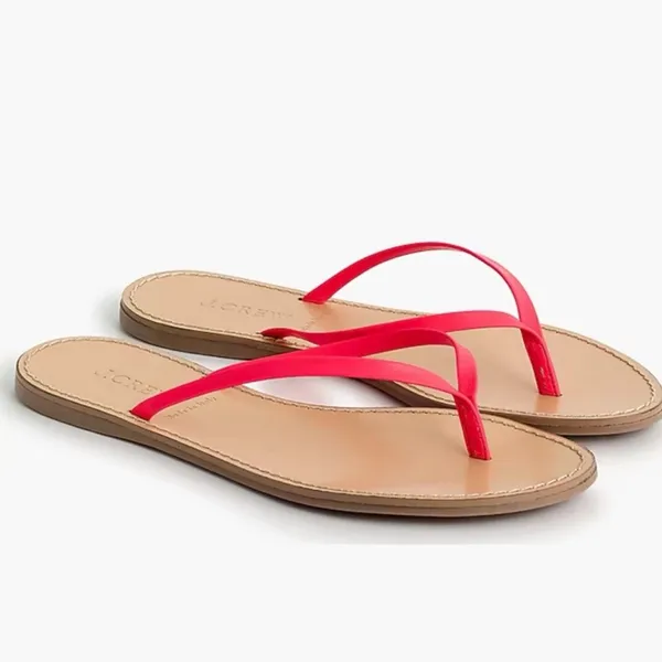 J. Crew leather Thong Sandals Neon pink Sz 6 FINAL PRICE - Image 9
