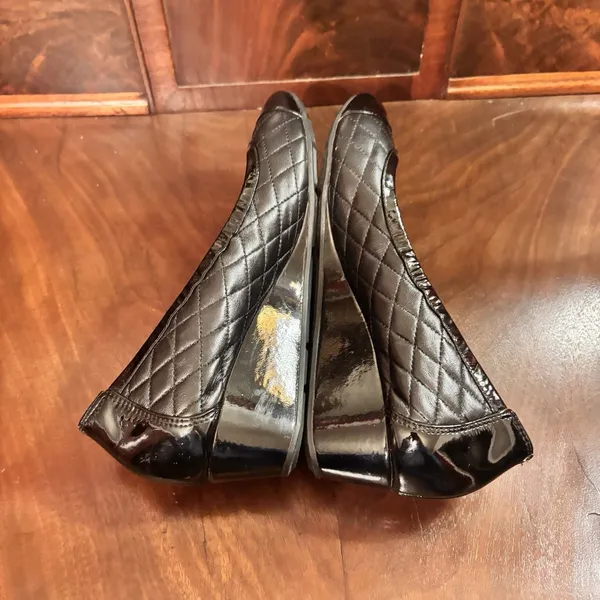 Cole Haan NikeAir Quilted‎ Leather Wedge Flats Black Womens 8 Comfort - Image 6