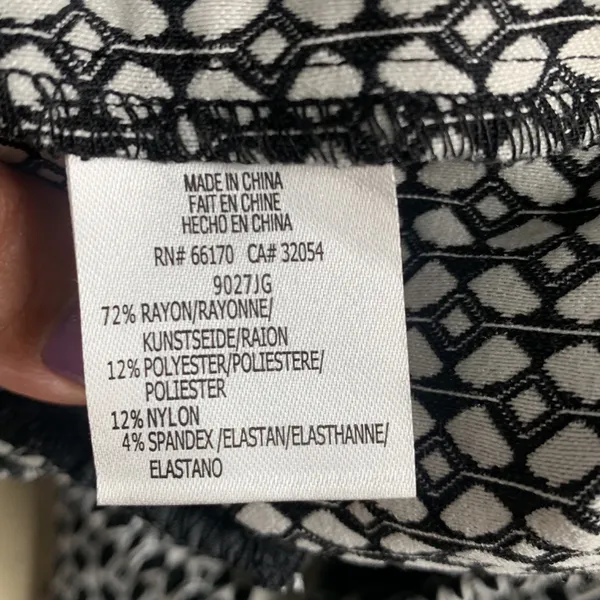 Anthropologie Black Larkin Jacquard Trouser Pant in Black Motif W-257 Sz S - Image 9