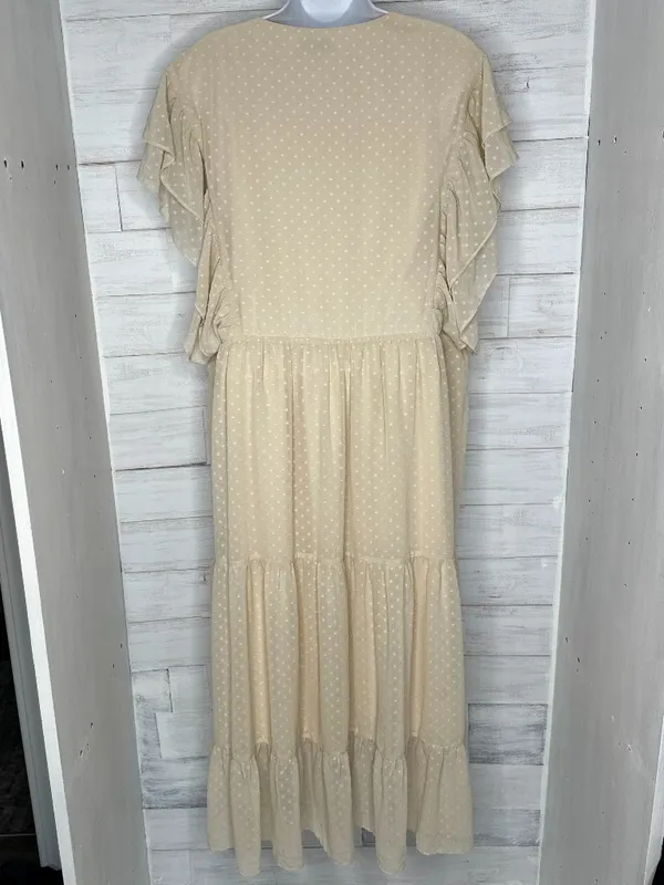 One Loved Babe Boutique June Tiered Ruffle Midi Dress in Cream Size XXL - Image 4