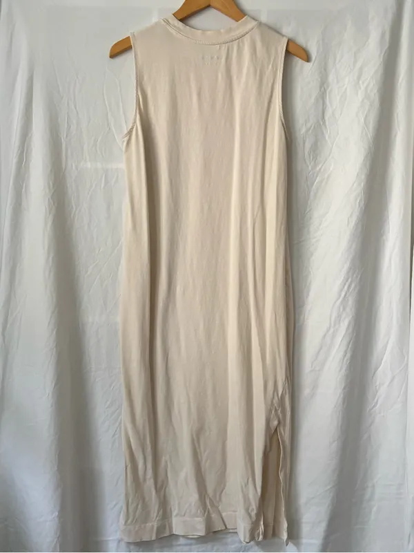 Everlane Cream Sleeveless Midi Tank Dress - Image 6