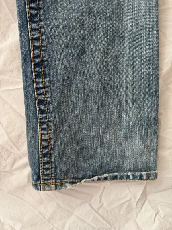 90’s Y2K Aeropostale Low Rise Hailey Flare Light Blue Ripped Flare Jeans - Image 8