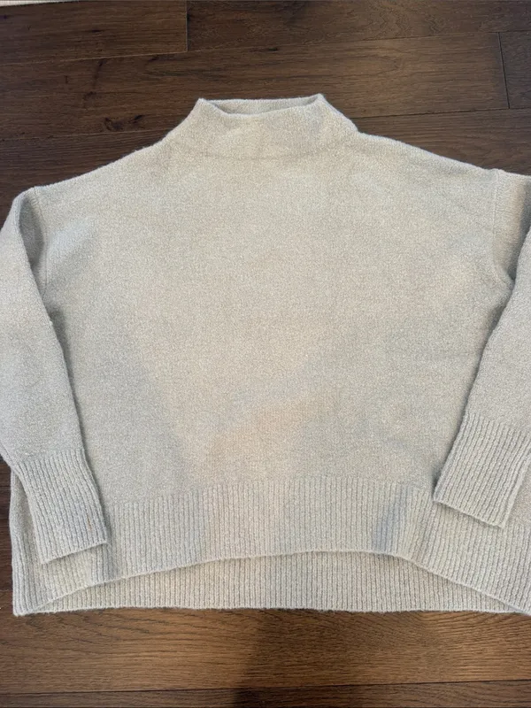 Cable Stitch Women's Cream Mock Neck Sweater Size Medium - C1-346 - Image 2