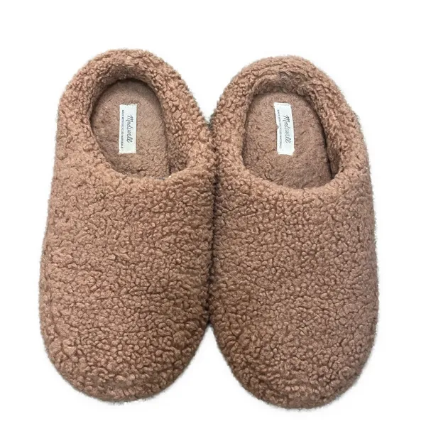 Madewell Sherpa Scuff Slippers Camel Sz 10- Sold Out - Image 2