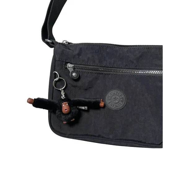Kipling Black Nylon Crossbody Bag with Monkey Keychain - Image 2