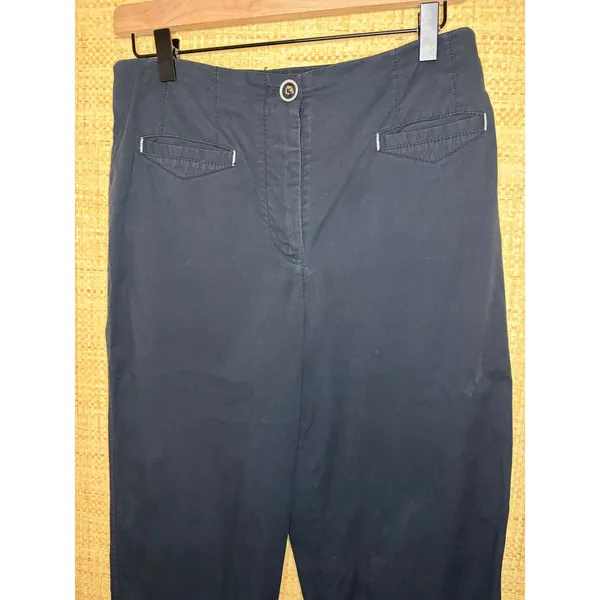 Maeve Anthropologie Navy Blue High Rise Tapered Chino Ankle Pants Womens Size 6 - Image 2