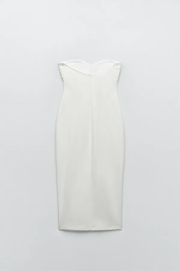 midi bodycon dress sleeveless white wedding cocktail graduation party - Image 7
