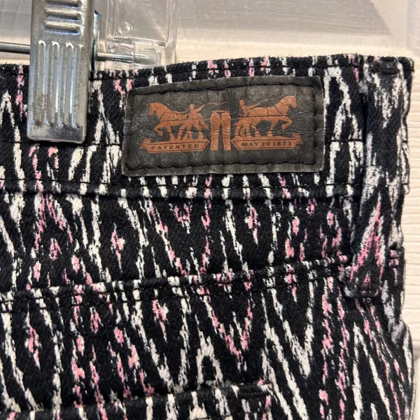 Levi Strauss Mid Rise Ankle Skinny‎ Pants Women Size 16 W33 Geometric Print - Image 6