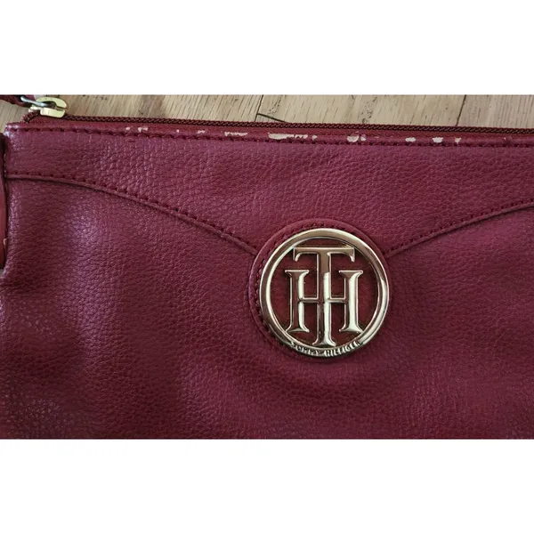 Tommy Hilfiger Bag Womens Size Crossbody Red Adjustable Strap Goldtone‎ Logo - Image 10