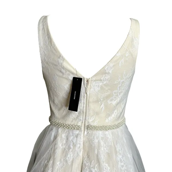 LULUS Sweet Love Floral Lace Beaded Maxi Dress, Ivory, Small - Image 9