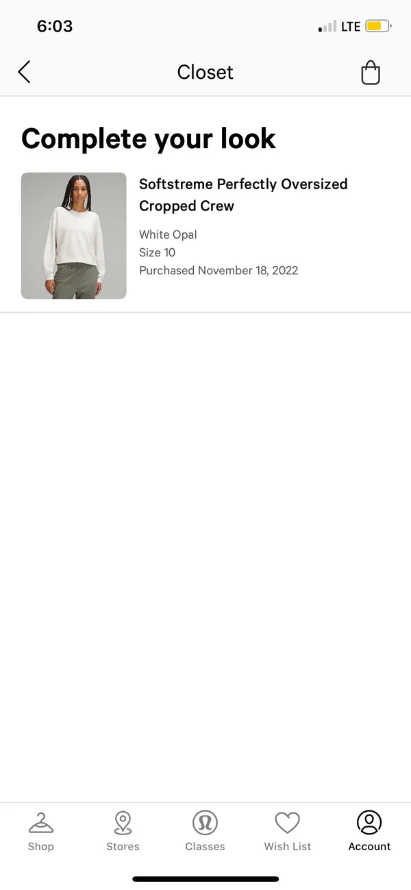 Lululemon Perfectly Oversized Cropped Crew Softstreme - Image 5