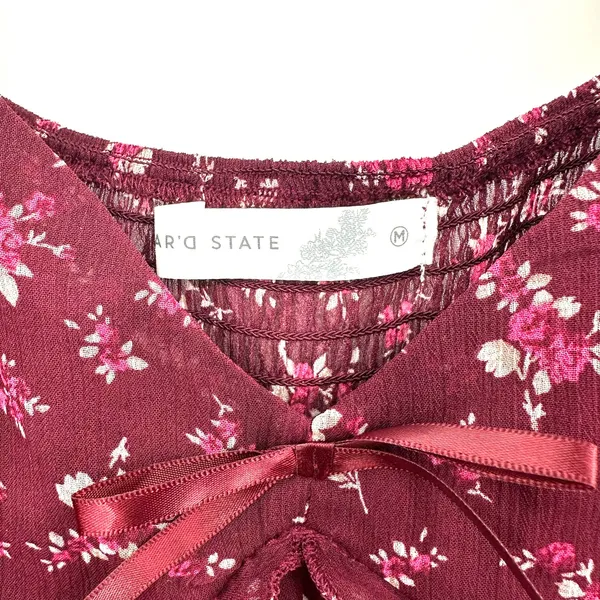 Altar'd State Size Medium Long‎ Sleeve Dress Purple Ditsy Floral Mini Length NWT - Image 4