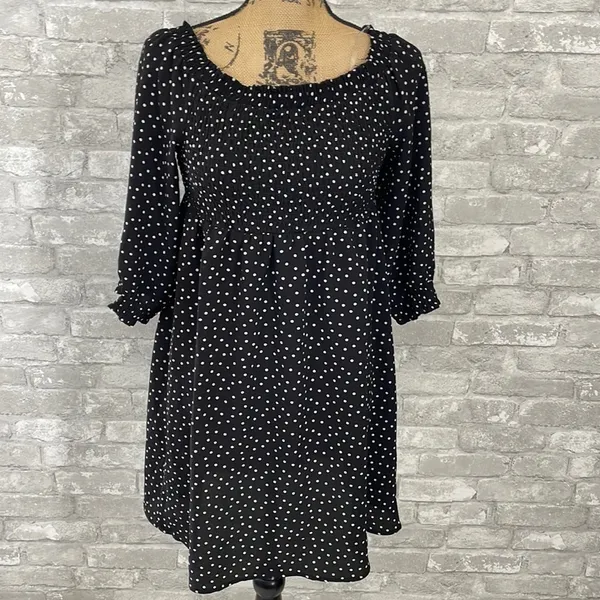 As You Wish Smocked Off Shoulder Polka Dot Dress - Image 2