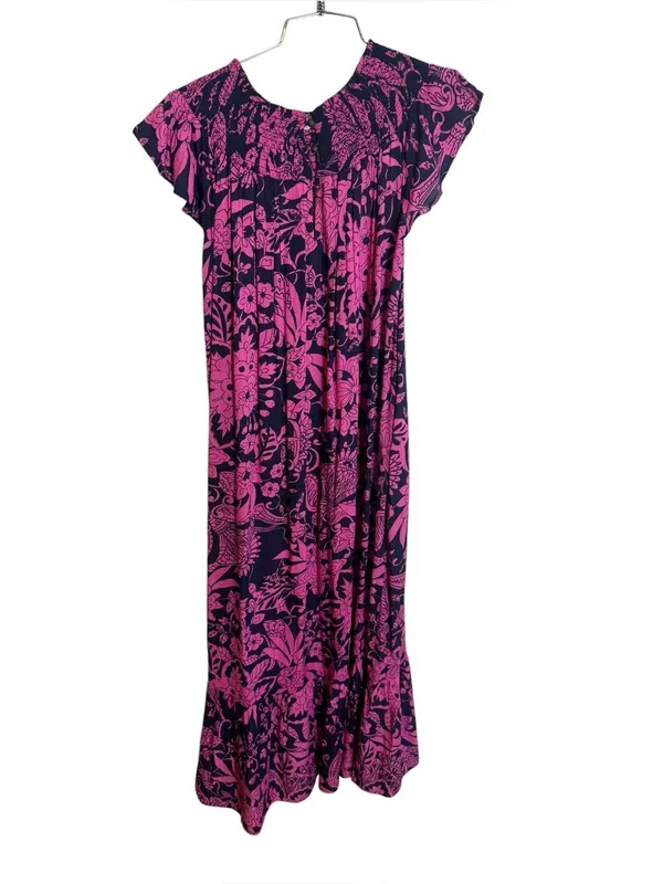 Anthropologie Arielle Maxi Dress Pink and Navy XS - Image 4
