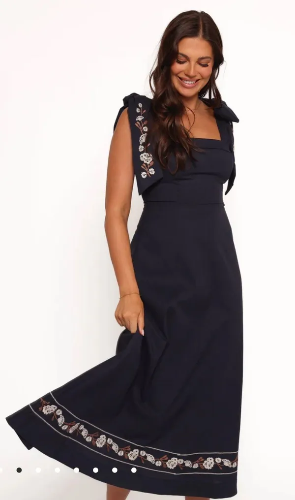 Petal and Pup Navy Midi Dress - Image 2