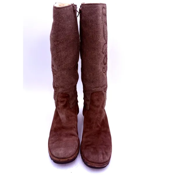 UGG Women's Brown Leather Ryder Tall Boots Size 6.5 - Image 3