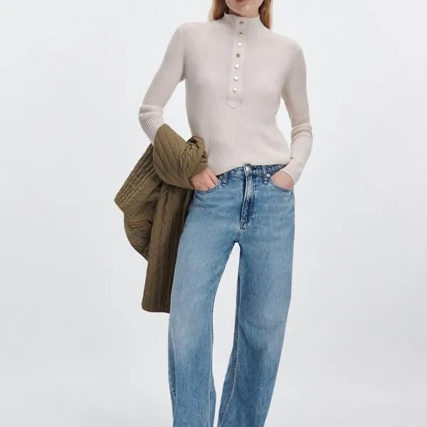 Rag & Bone Logan Mid Rise Wide Leg Featherlight Denim Jeans Venice Wash Size 26 - Image 8