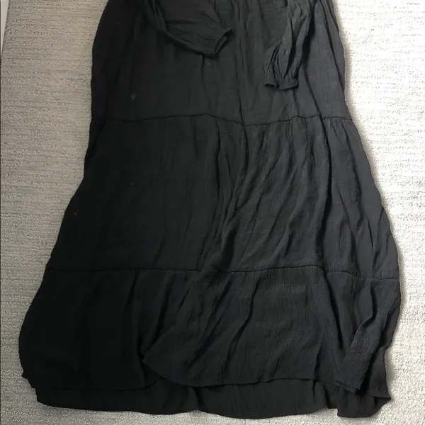 Long Sleeve Black Maxi Dress - Image 2