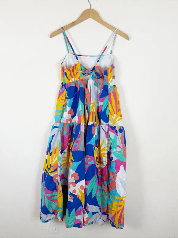 J. CREW tie back tropical maxi dress tiered hem - Image 6