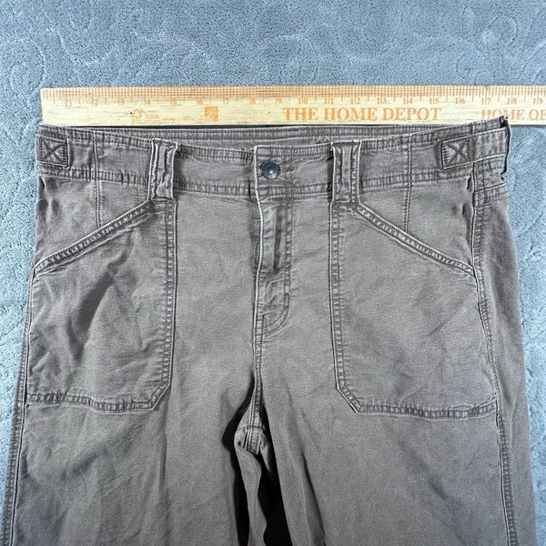 American Eagle Stovepipe Wide Leg Pants Womens 10 Stretch Waist Buckles Brown - Image 13