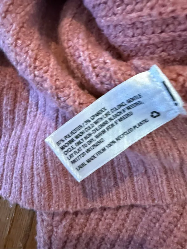 A new day pointelle rose pink mock neck sweater M - Image 7