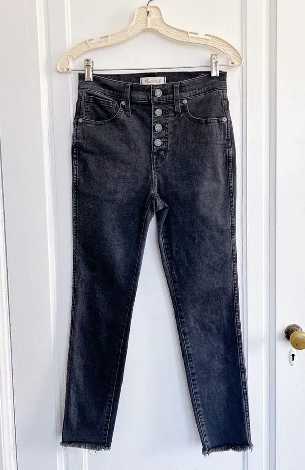 Madewell • 10" High-Rise Skinny Jeans in Berkeley Black: Button-Through Edition - Image 3